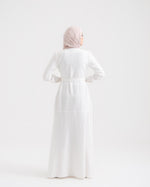 Front Buttoned Linen Dress Off-white C86