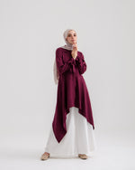 High Low Buttoned Chemise Burgundy C191