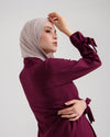 High Low Buttoned Chemise Burgundy C191