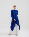 High Low Buttoned Chemise Royal Blue C191