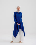 High Low Buttoned Chemise Royal Blue C191