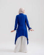 High Low Buttoned Chemise Royal Blue C191