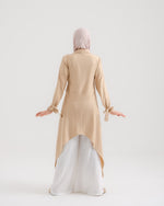 High Low Buttoned Chemise Beige C191