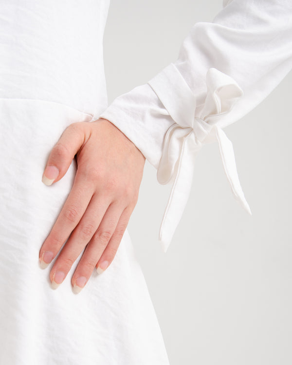 High Low Buttoned Chemise Offwhite C191