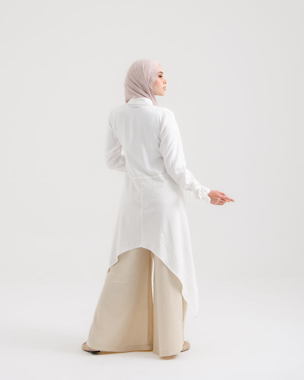 High Low Buttoned Chemise Offwhite C191