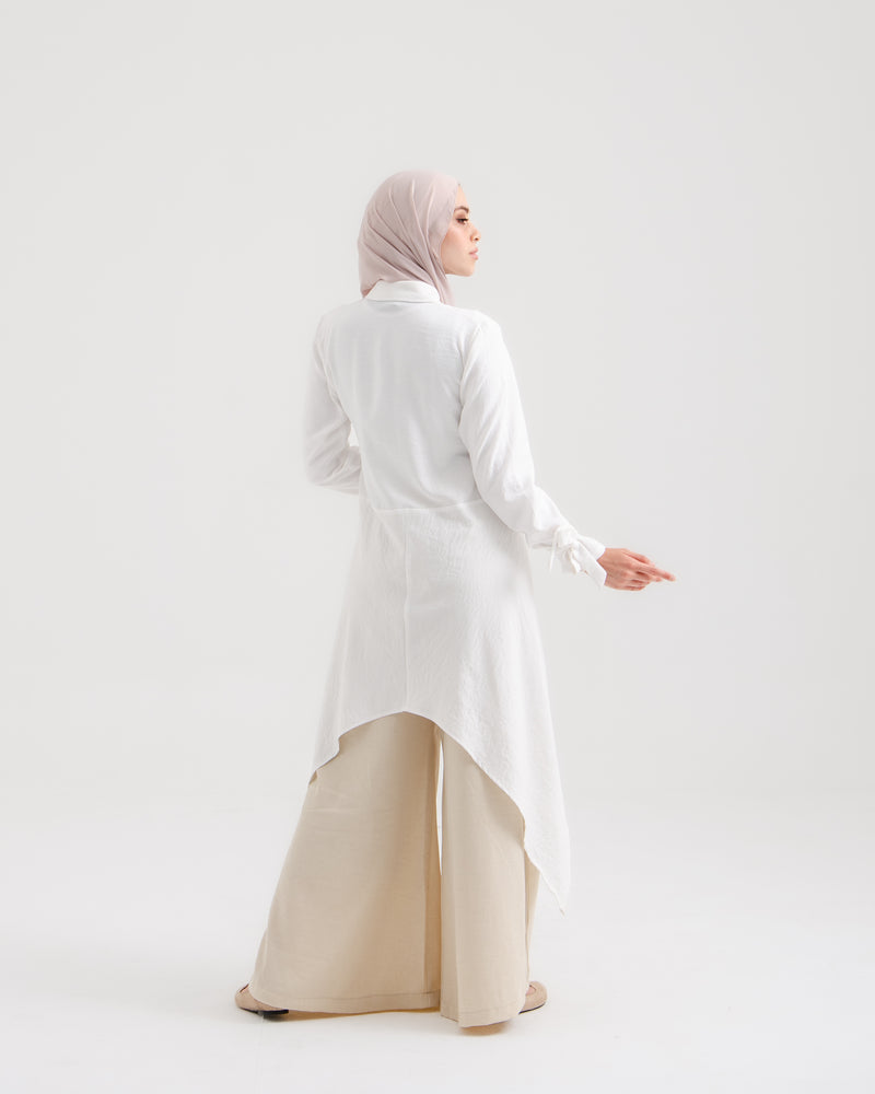 High Low Buttoned Chemise Offwhite C191