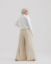 Linen Wide leg pants Light Beige C120