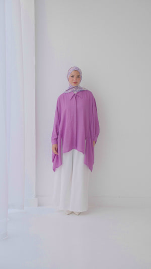 Free Size Shirt Poncho Mauve C2191