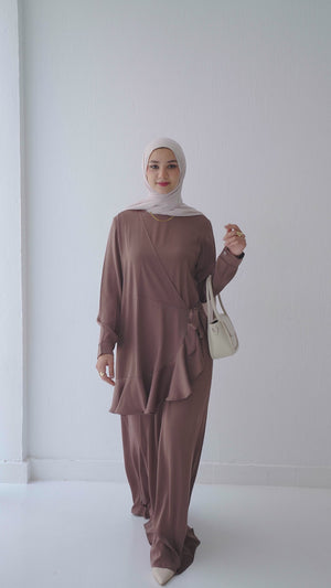 Silk Wrap Dress Cafe C102