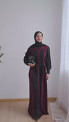 Silk Abaya Burgundy C251