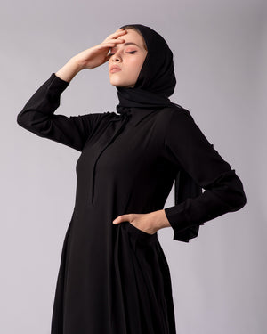 Side Pleated Pocket Abaya C94