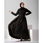 Pleated Silk Abaya C98