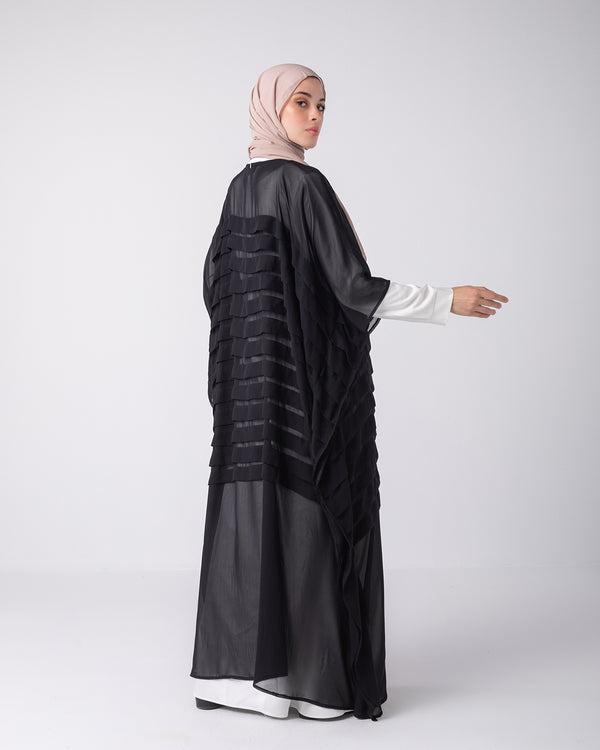 Free Size Pleated Cape Black C185