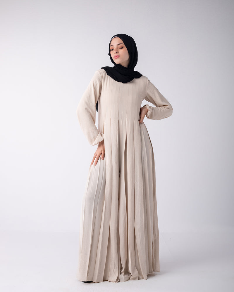 Pleated Jumpsuit Light Beige C150