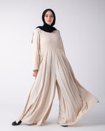 Pleated Jumpsuit Light Beige C150