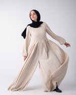 Pleated Jumpsuit Light Beige C150