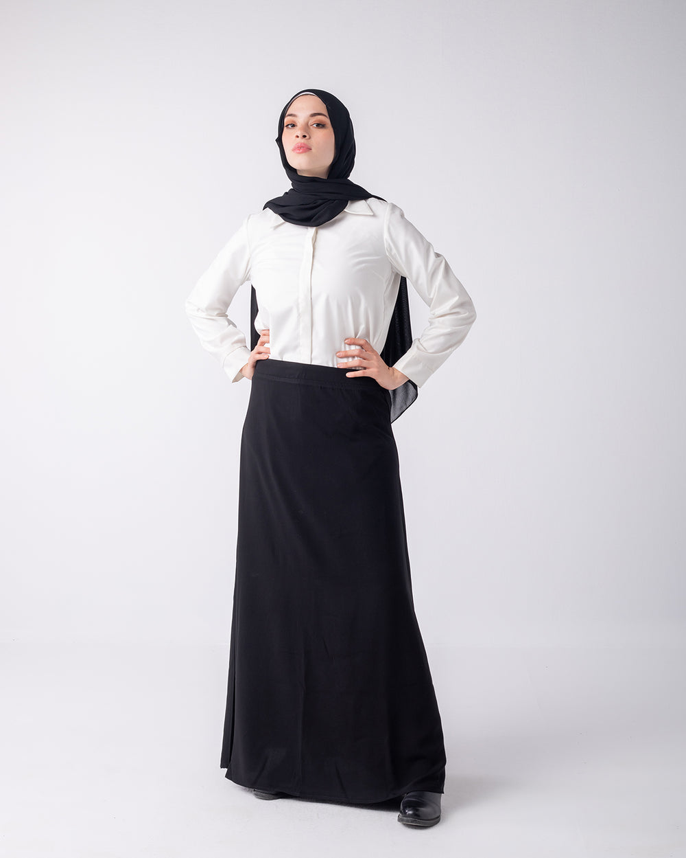 Crepe Basic Skirt Black C1191