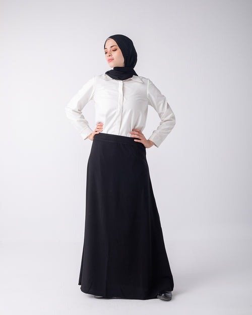 Crepe Basic Skirt Black C1191