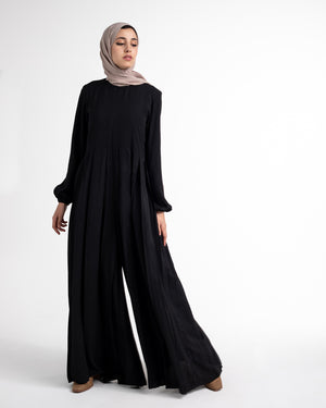 Pleated Jumpsuit Black C150
