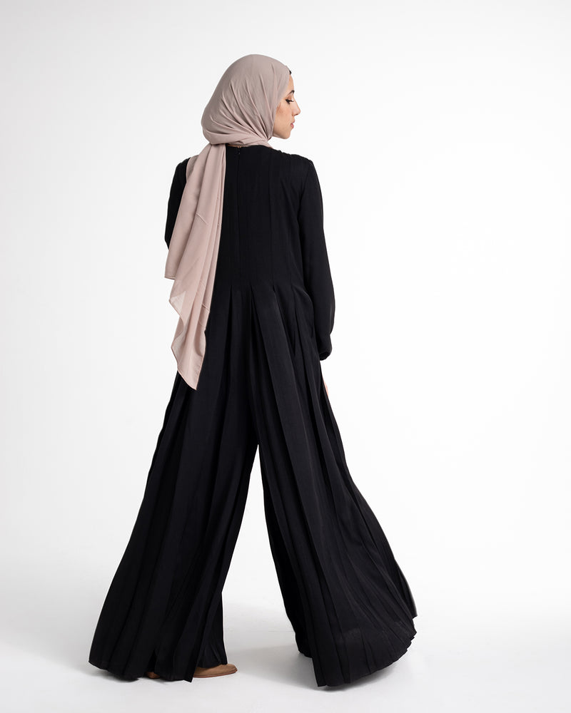 Pleated Jumpsuit Black C150