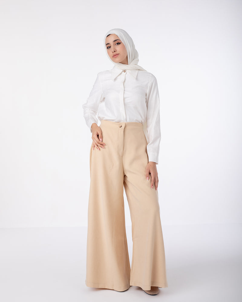 Fall Wide Pants Beige C1202