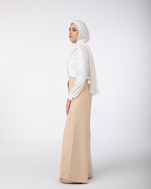 Fall Wide Pants Beige C1202