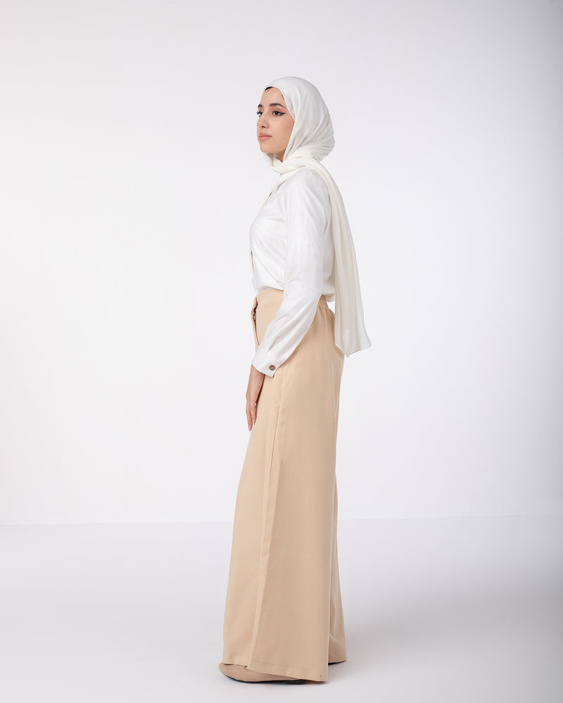 Fall Wide Pants Beige C1202