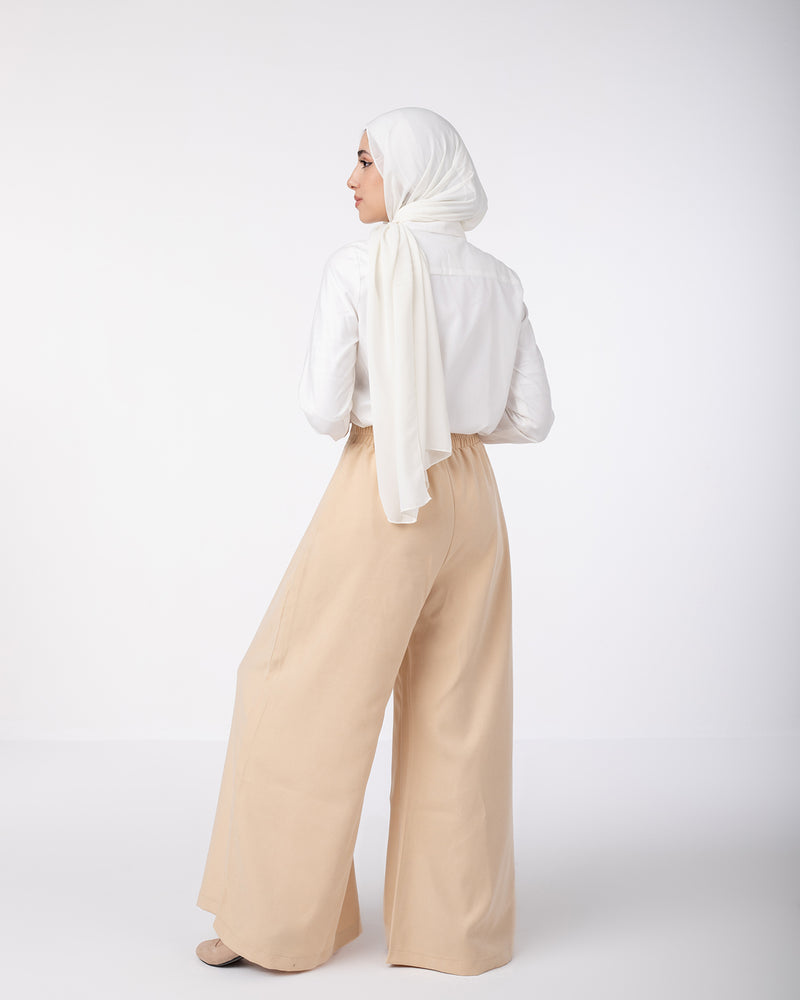 Fall Wide Pants Beige C1202