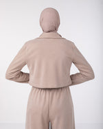 Suede Cropped Jacket Beige C169