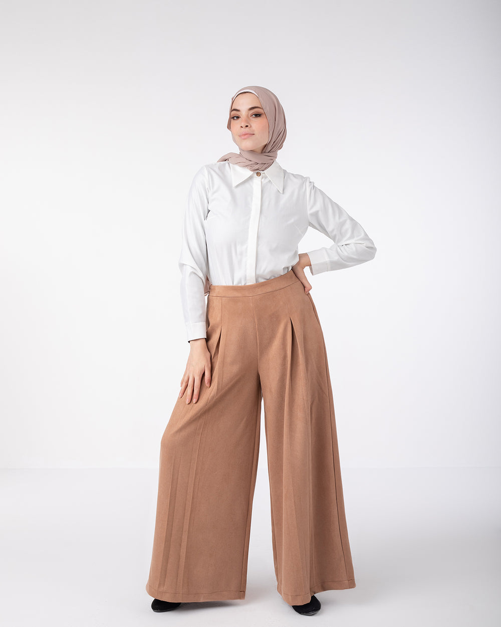 Suede Wide Pants Havana C170