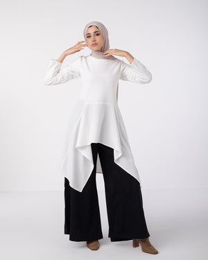 Asymmetric Pullover White C131