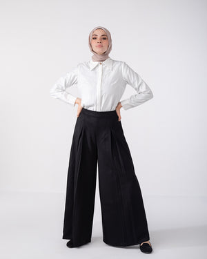 Suede Wide Pants Black C170