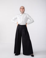 Suede Wide Pants Black C170