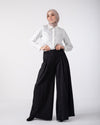 Suede Wide Pants Black C170