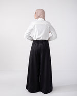 Suede Wide Pants Black C170