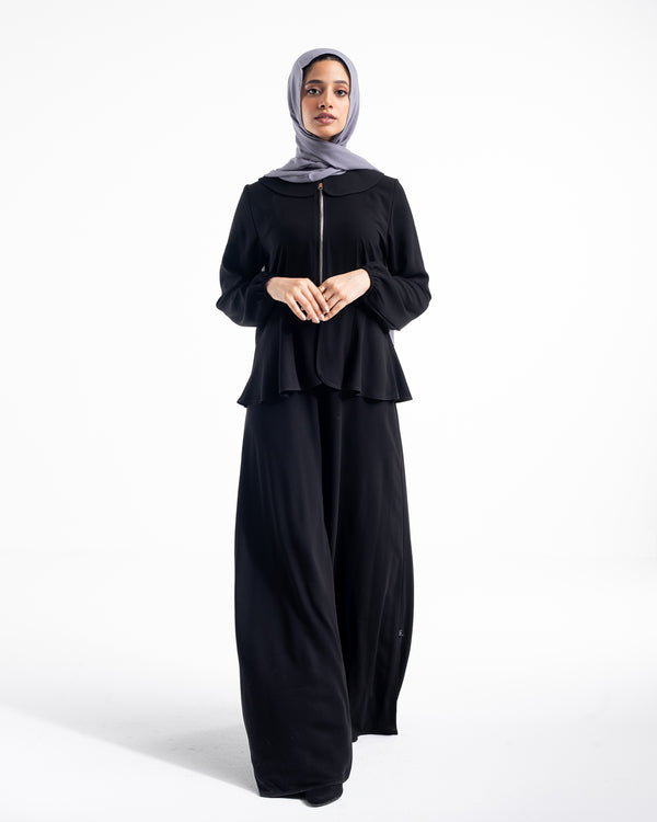Zipper Peplum Abaya C22