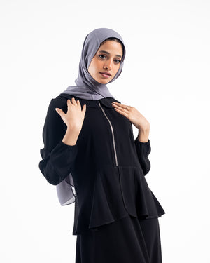 Zipper Peplum Abaya C22