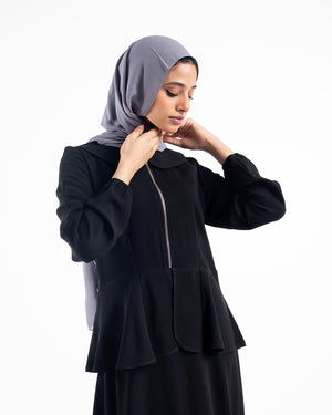 Zipper Peplum Abaya C22