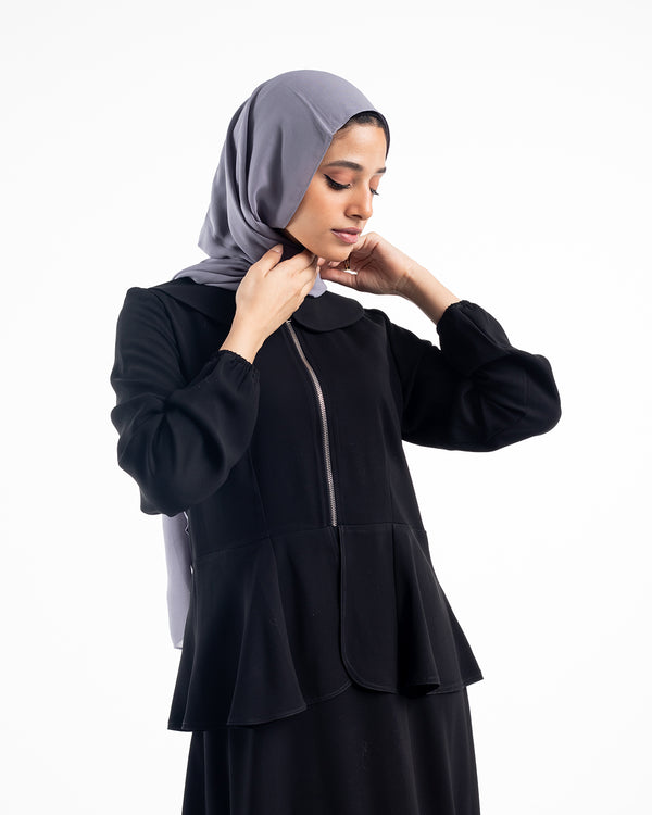 Zipper Peplum Abaya C22