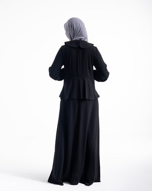 Zipper Peplum Abaya C22