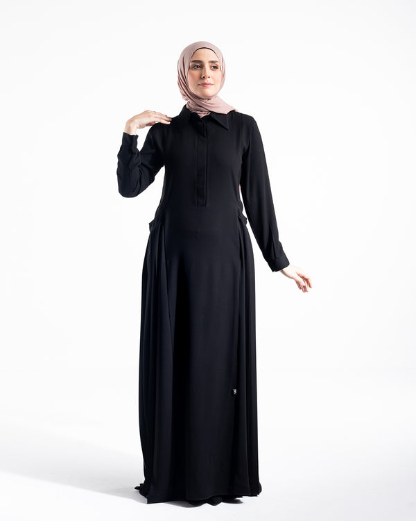 Side Pleated Pocket Abaya C94