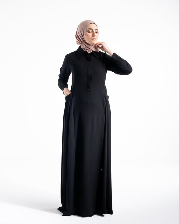 Side Pleated Pocket Abaya C94