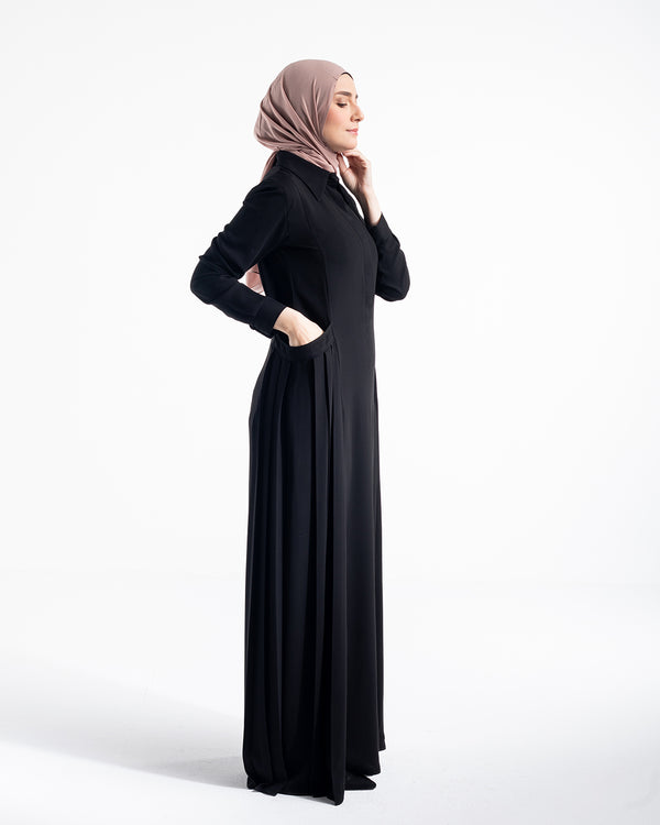 Side Pleated Pocket Abaya C94
