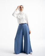 Linen Wide leg pants Blue C120