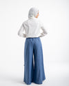 Linen Wide leg pants Blue C120