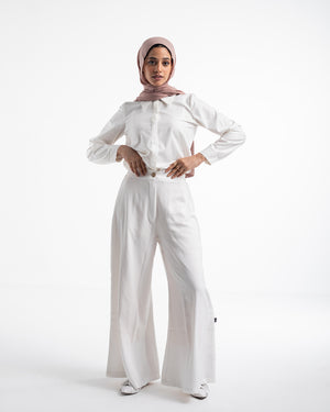 Linen Wide leg pants OffWhite C120