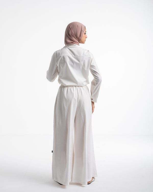 Linen Wide leg pants OffWhite C120