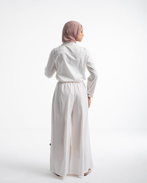 Linen Wide leg pants OffWhite C120