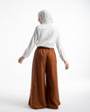 Linen Wide leg pants Rust Brown C120