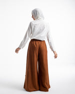 Linen Wide leg pants Rust Brown C120